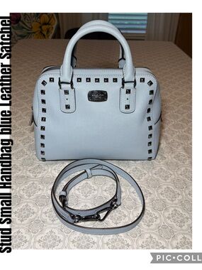 MICHAEL Michael Kors Jet Set Saffiano Stud Small Handbag blue Leather Satchel